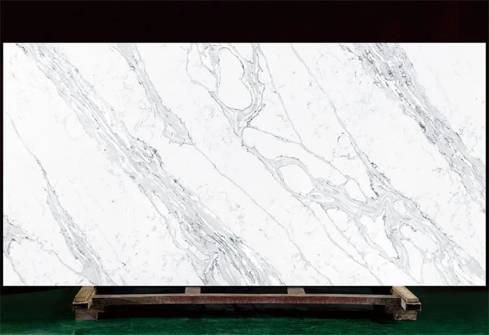 iced white quartz kitchen