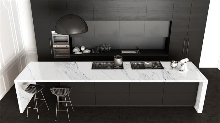 iced white quartz kitchen countertops