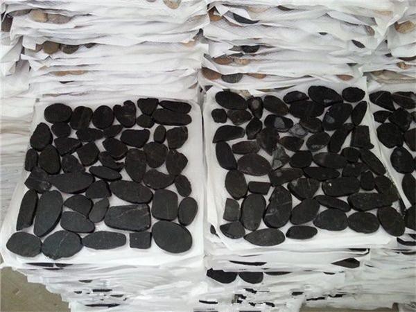 natural river stone sliced pebble mosaic