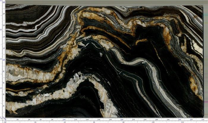 Black And Gold Quartzite Slab