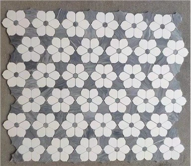 Мраморная мозаика из серых и белых цветов