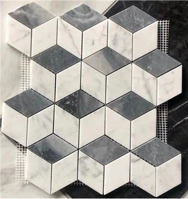 Белая и серая мраморная мозаика