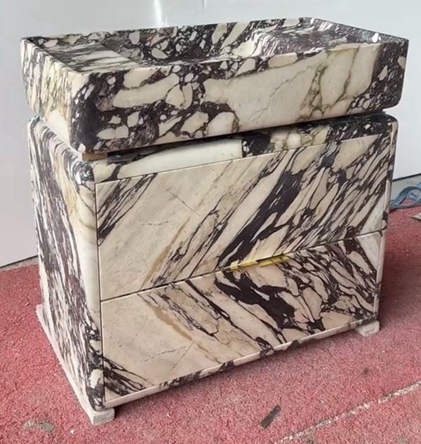 Calacatta Viola Marble Bathroom Cabinet