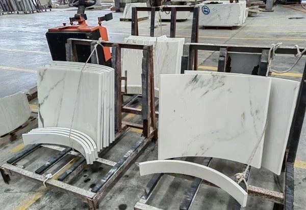 White Marble curved tiles