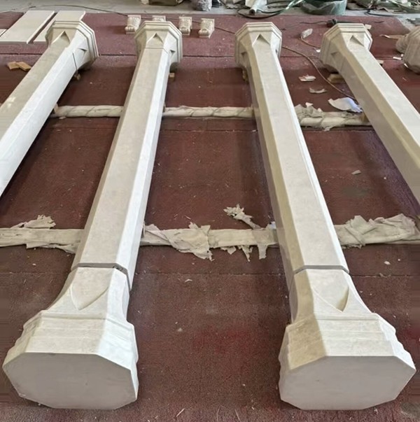 honed Square Marble Columns